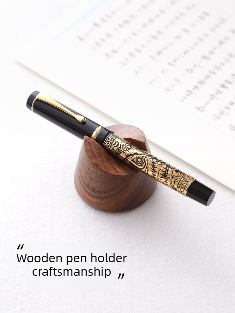 Wooden Fountain Pen Desk Stand Holder - Stojak na pióra wieczne z drewna