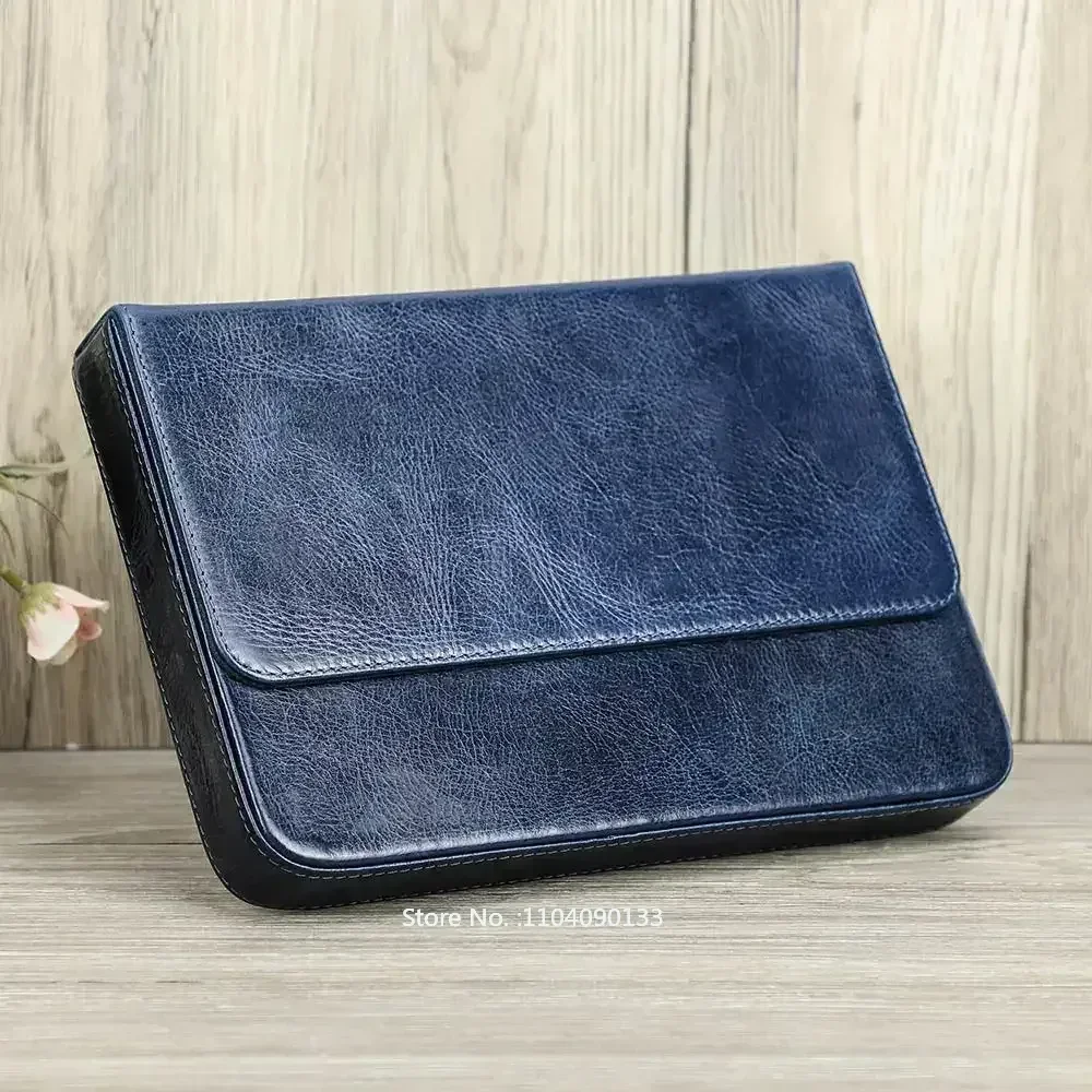Leather Fountain Pen Case 3 Slots Pouch - Luksusowe etui na długopisy z prawdziwej
