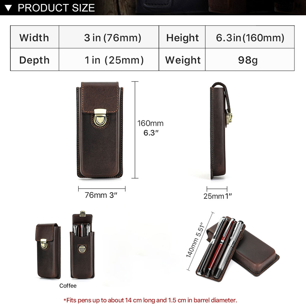 Ręcznie Robione Etui na Pióra  – Leather Fountain Pen Case 3 Slots Pouch recenzja i cena