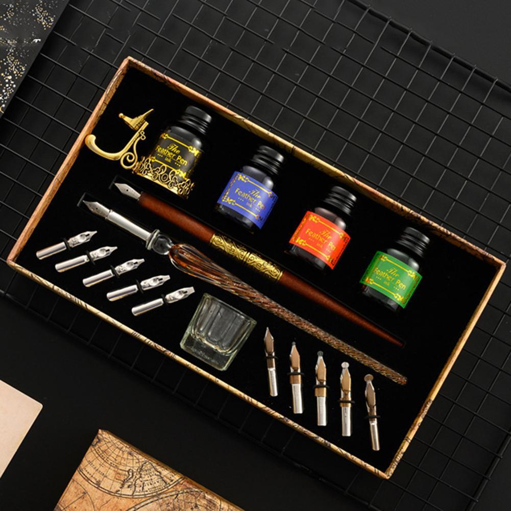 Unikalne zestawy piór do pisan – Glass Dip Pen Calligraphy Ink Set recenzja i cena