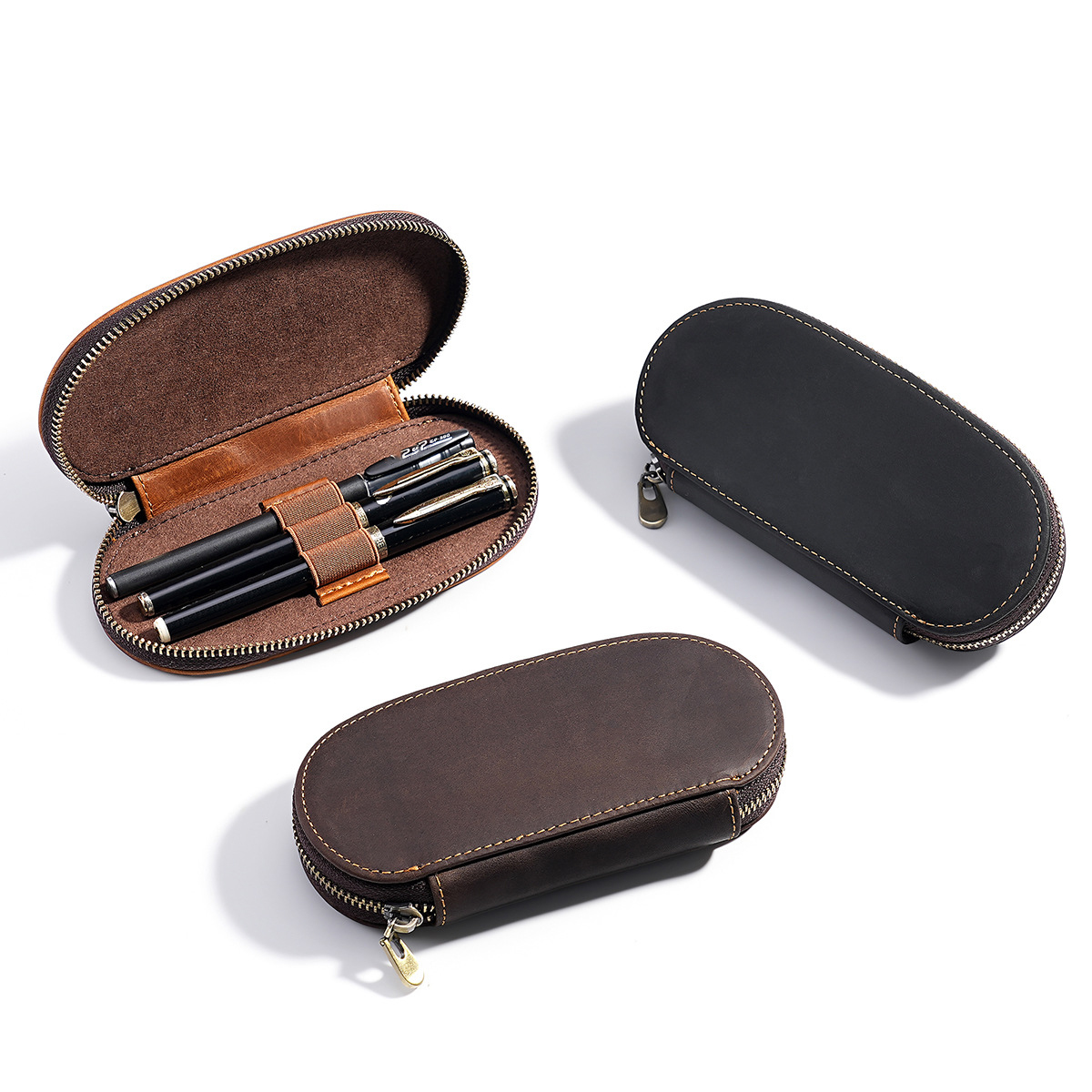 Retro etui na długopisy z 3 pr – Leather Fountain Pen Case 3 Slots Pouch recenzja i cena