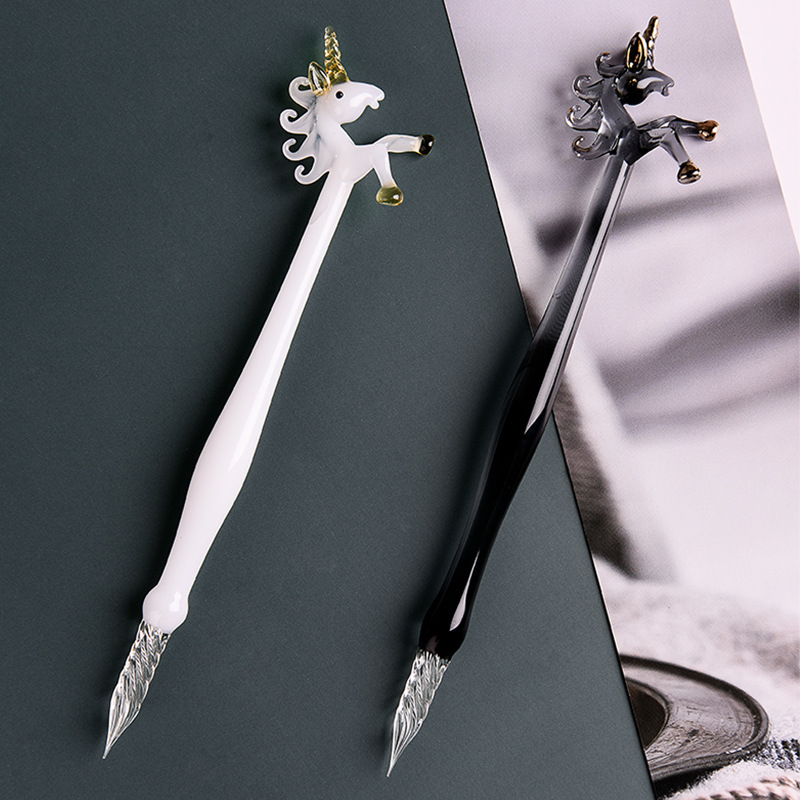 Kreatywny jednorożec ręcznie r – Glass Dip Pen Calligraphy Ink Set recenzja i cena