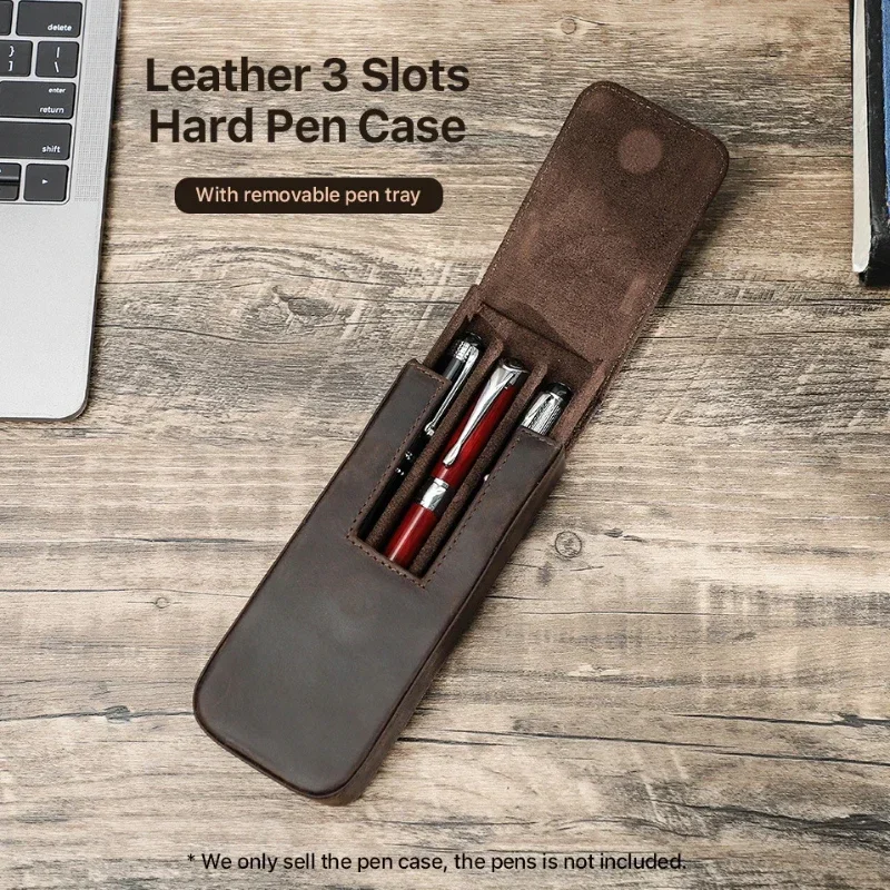 Luksusowe etui na długopisy z  – Leather Fountain Pen Case 3 Slots Pouch recenzja i cena