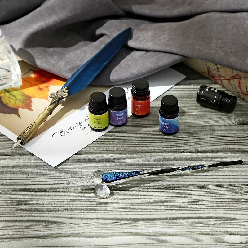1 szt. szklany długopis z tusz – Glass Dip Pen Calligraphy Ink Set recenzja i cena