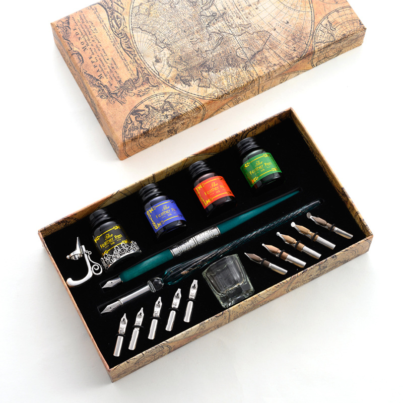Zestawy do kaligrafii z pióram – Glass Dip Pen Calligraphy Ink Set recenzja i cena