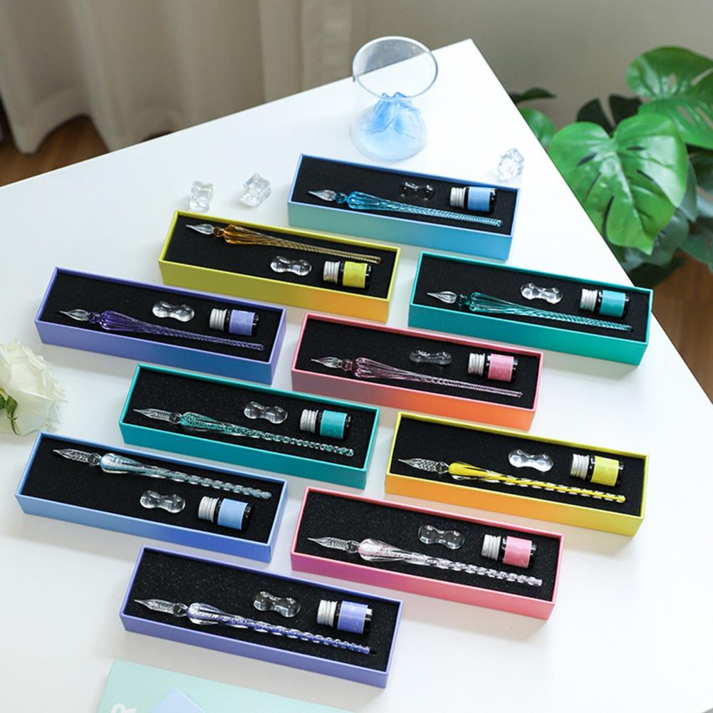 Zestaw do kaligrafii ze szklan – Glass Dip Pen Calligraphy Ink Set recenzja i cena