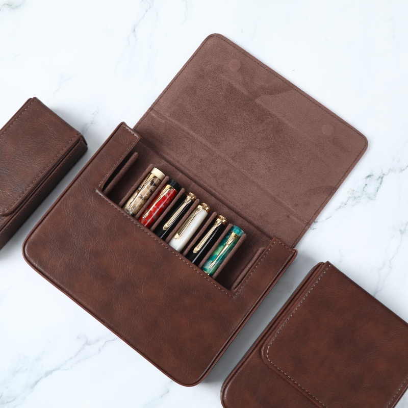 Luksusowe etui na długopisy ze – Leather Fountain Pen Case 3 Slots Pouch recenzja i cena