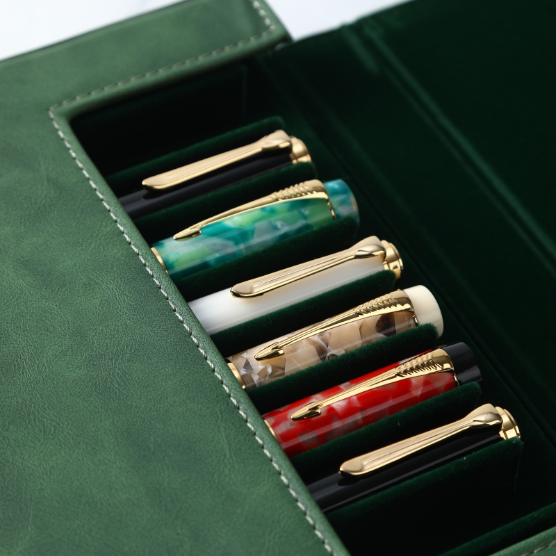 Luksusowe etui na długopisy ze – Leather Fountain Pen Case 3 Slots Pouch recenzja i cena