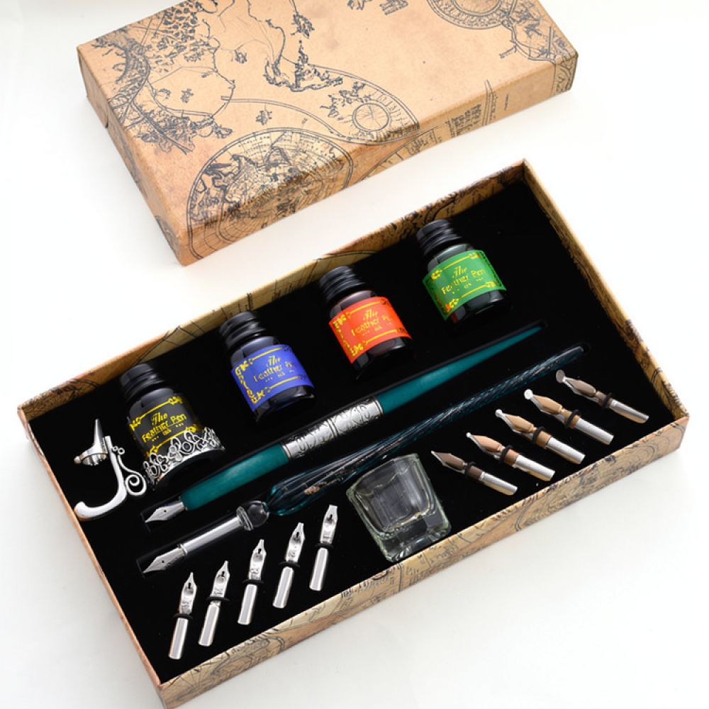 Zestaw wysokiej jakości piór d – Glass Dip Pen Calligraphy Ink Set recenzja i cena