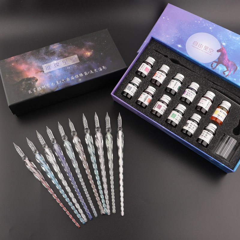 Ręcznie robione szklane pióro  – Glass Dip Pen Calligraphy Ink Set recenzja i cena