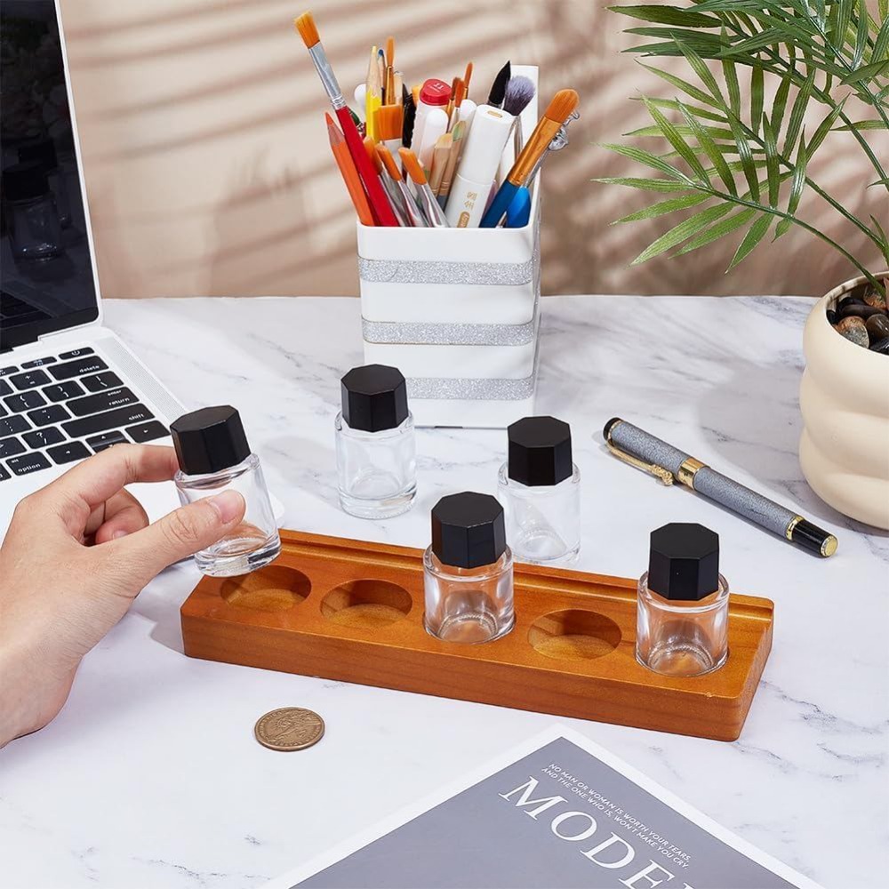 Zestaw 5 drewnianych podstawek – Wooden Fountain Pen Desk Stand Holder recenzja i cena