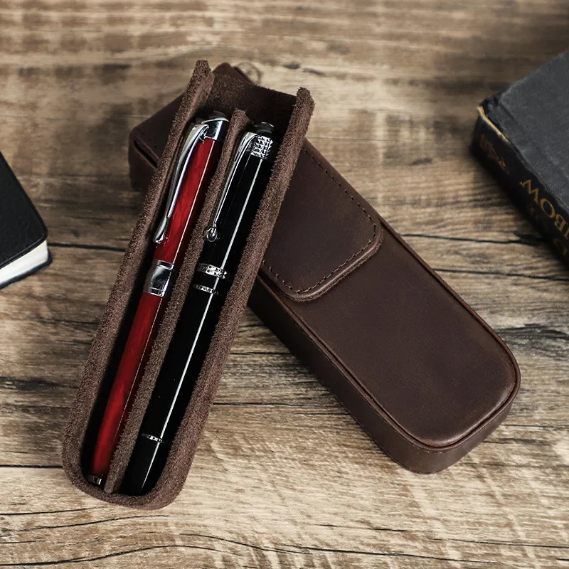 Luksusowe oryginalne skórzane  – Leather Fountain Pen Case 3 Slots Pouch recenzja i cena