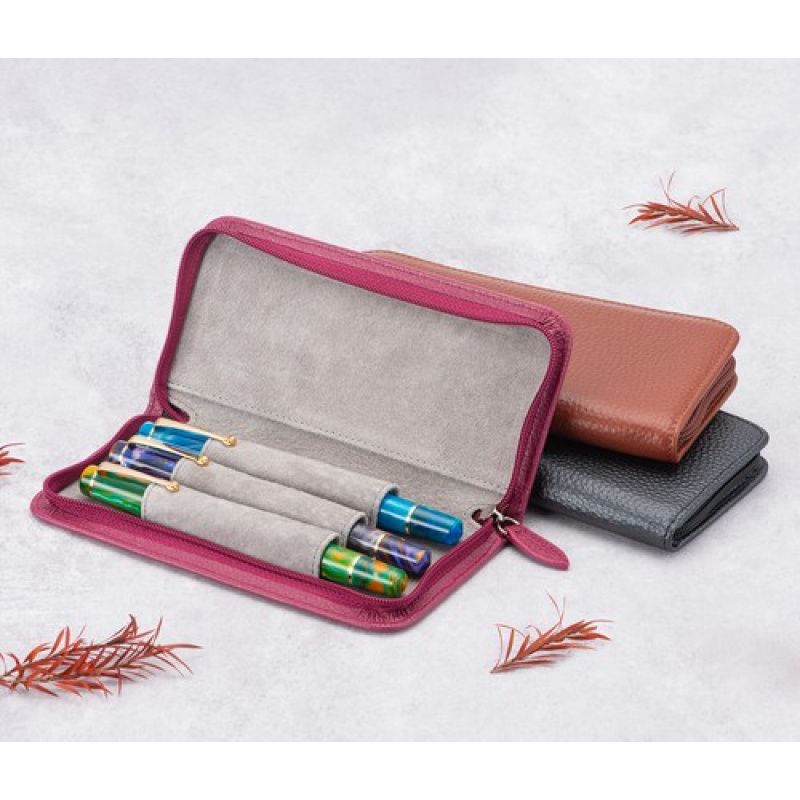 Etui na długopisy ze skóry nat – Leather Fountain Pen Case 3 Slots Pouch recenzja i cena