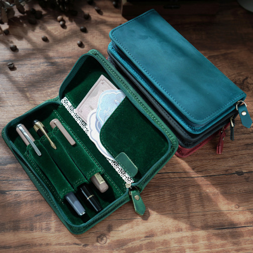 Etui na długopisy z prawdziwej – Leather Fountain Pen Case 3 Slots Pouch recenzja i cena