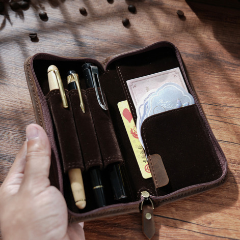 Etui na długopisy z prawdziwej – Leather Fountain Pen Case 3 Slots Pouch recenzja i cena