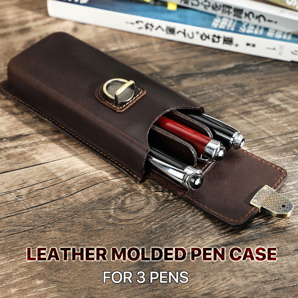 Ręcznie Robione Etui na Pióra  – Leather Fountain Pen Case 3 Slots Pouch recenzja i cena