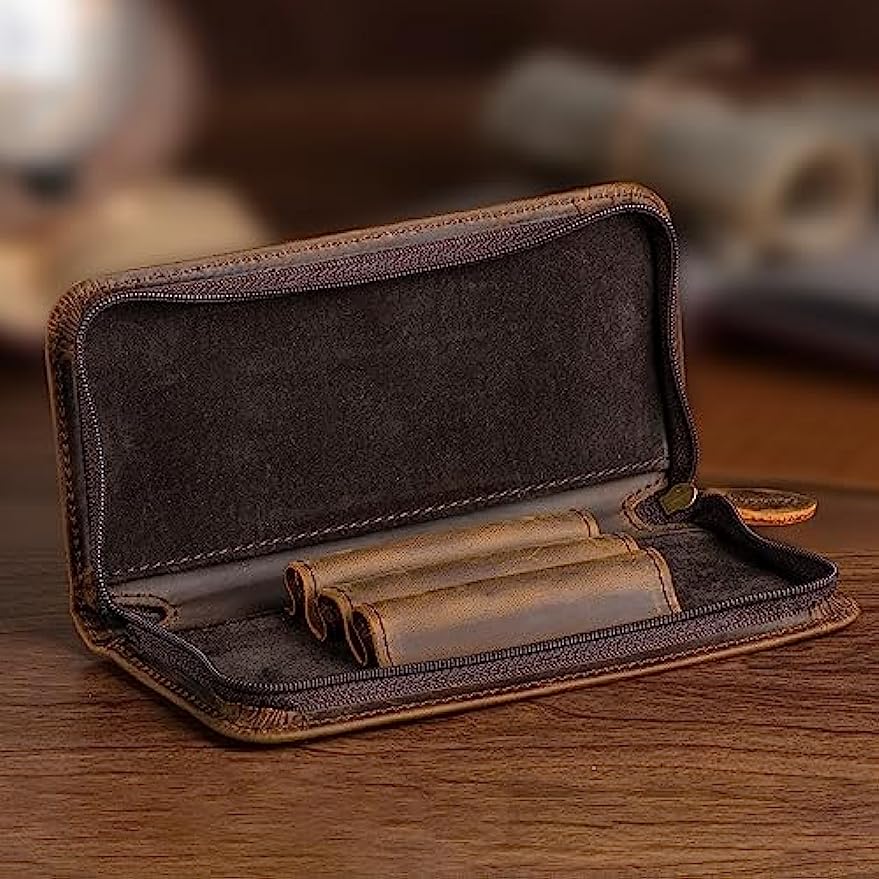 Etui do wiecznego pióra skórza – Leather Fountain Pen Case 3 Slots Pouch recenzja i cena