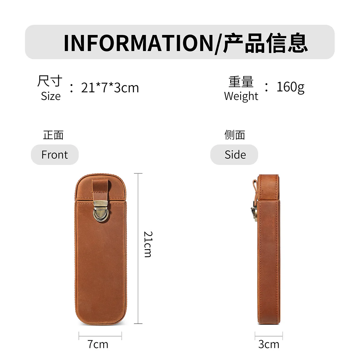 Etui na pióra z pełnoziarniste – Leather Fountain Pen Case 3 Slots Pouch recenzja i cena