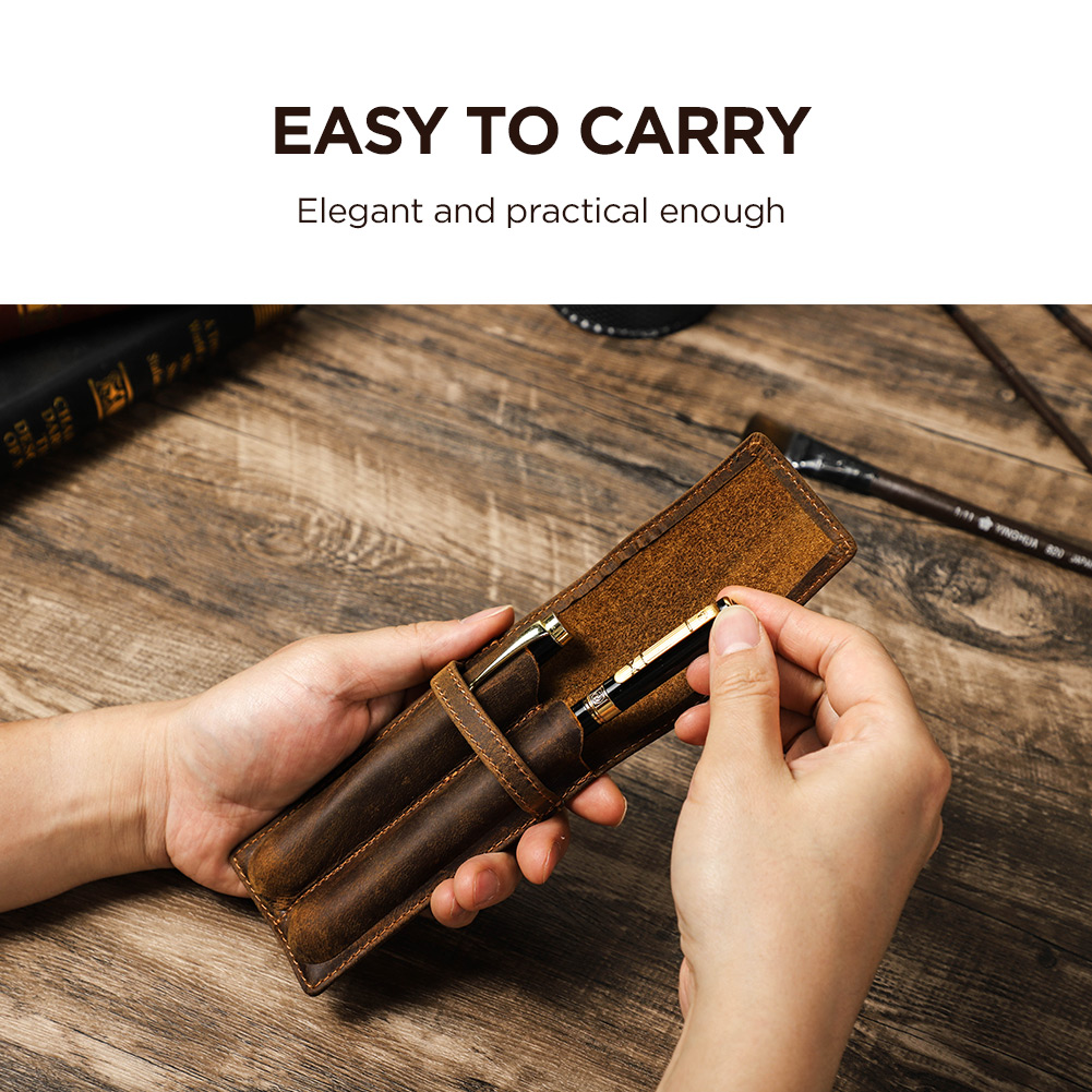 Luksusowa prawdziwa skóra bydl – Leather Fountain Pen Case 3 Slots Pouch recenzja i cena
